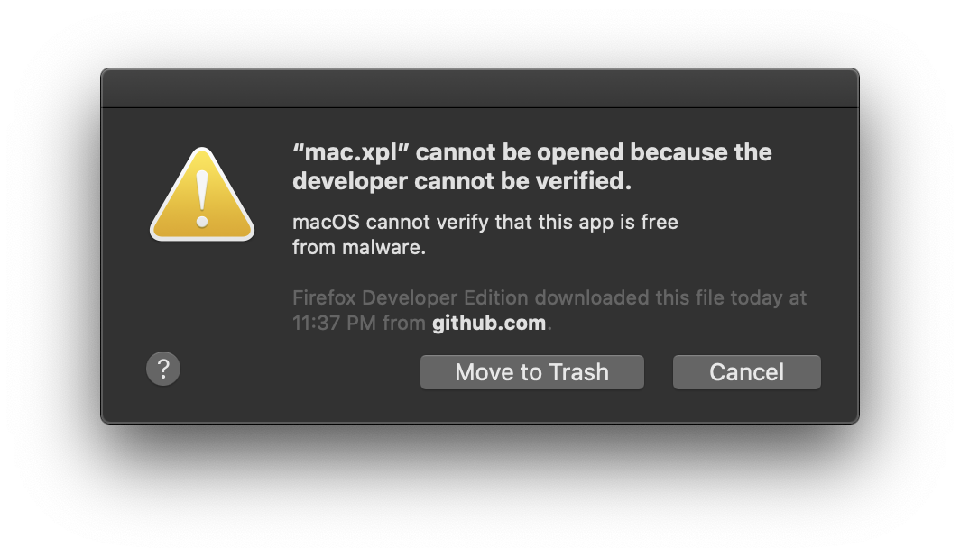 mac.xpl has been blocked