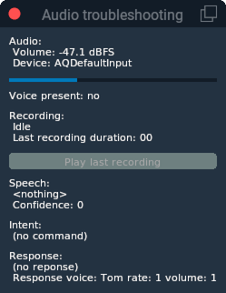 Image of the PlaneCommand audio troubleshooting dialog