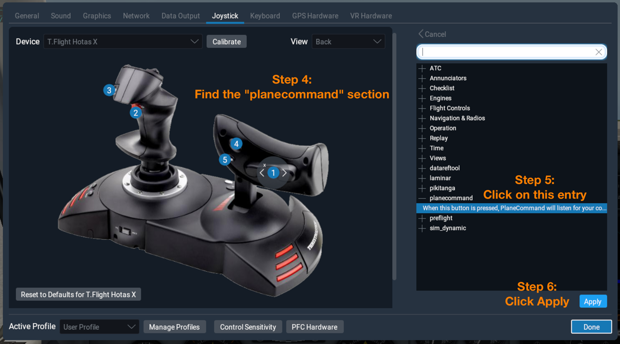 x plane 11 joystick